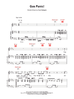 page one of Gas Panic! (Piano, Vocal & Guitar Chords)