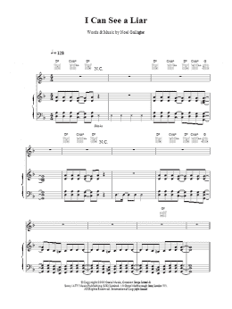 page one of I Can See A Liar (Piano, Vocal & Guitar Chords)