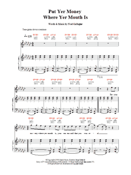 page one of Put Yer Money Where Yer Mouth Is (Piano, Vocal & Guitar Chords)