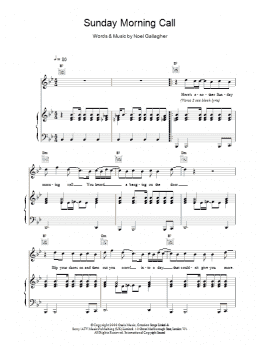 page one of Sunday Morning Call (Piano, Vocal & Guitar Chords)