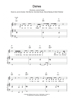 page one of Dishes (Piano, Vocal & Guitar Chords)