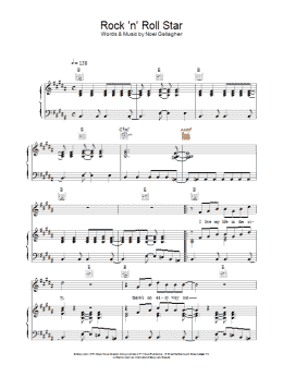page one of Rock 'N' Roll Star (Piano, Vocal & Guitar Chords)