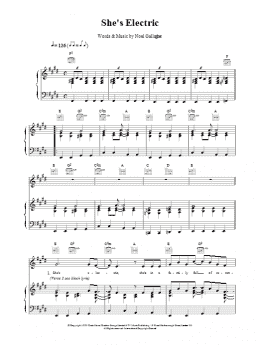 page one of She's Electric (Piano, Vocal & Guitar Chords)