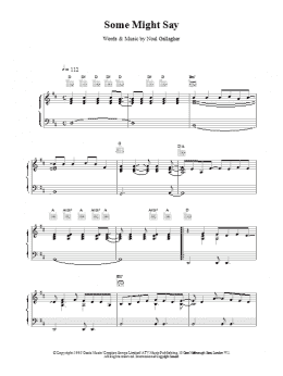 page one of Some Might Say (Piano, Vocal & Guitar Chords)