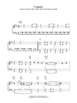 page one of Tragedy (Piano, Vocal & Guitar Chords)