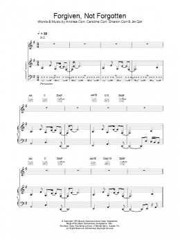 page one of Forgiven, Not Forgotten (Piano, Vocal & Guitar Chords)