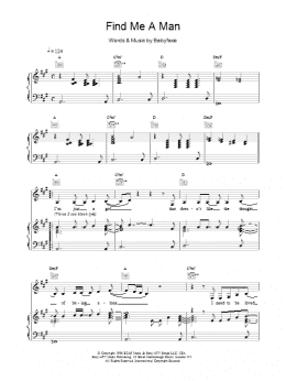 page one of Find Me A Man (Piano, Vocal & Guitar Chords)