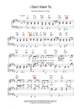 page one of I Don't Want To (Piano, Vocal & Guitar Chords)
