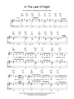 page one of In The Late Of Night (Piano, Vocal & Guitar Chords)