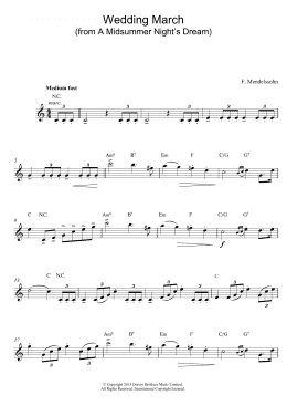 page one of Wedding March (from A Midsummer Night's Dream) (Lead Sheet / Fake Book)