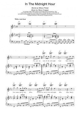 page one of In The Midnight Hour (Piano, Vocal & Guitar Chords)