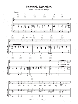 page one of Heavenly Nobodies (Piano, Vocal & Guitar Chords)