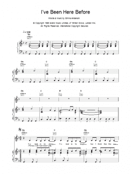 page one of I've Been Here Before (Piano, Vocal & Guitar Chords)
