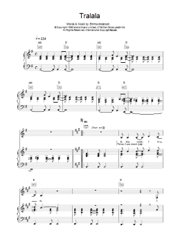 page one of Tralala (Piano, Vocal & Guitar Chords)