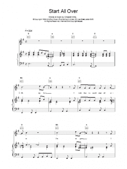 page one of Start All Over (Piano, Vocal & Guitar Chords)