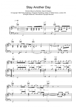 page one of Stay Another Day (Piano, Vocal & Guitar Chords)