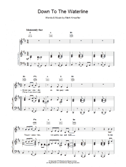 page one of Down To The Waterline (Piano, Vocal & Guitar Chords)