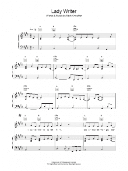 page one of Lady Writer (Piano, Vocal & Guitar Chords)