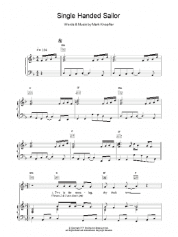 page one of Single Handed Sailor (Piano, Vocal & Guitar Chords)