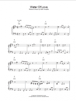 page one of Water of Love (Piano, Vocal & Guitar Chords)