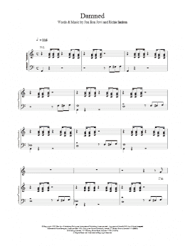 page one of Damned (Piano, Vocal & Guitar Chords)