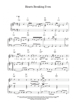 page one of Hearts Breaking Even (Piano, Vocal & Guitar Chords)