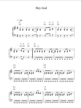 page one of Hey God (Piano, Vocal & Guitar Chords)