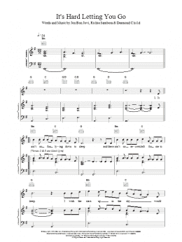 page one of It's Hard Letting You Go (Piano, Vocal & Guitar Chords)
