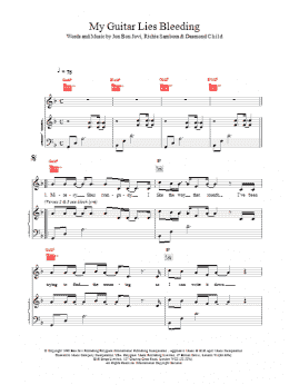 page one of My Guitar Lies Bleeding (Piano, Vocal & Guitar Chords)