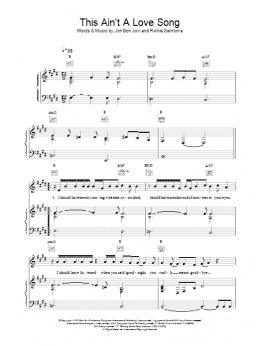 page one of This Ain't A Love Song (Piano, Vocal & Guitar Chords)