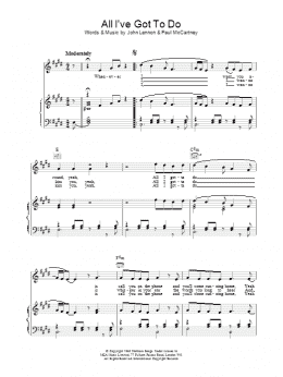 page one of All I've Got To Do (Piano, Vocal & Guitar Chords)