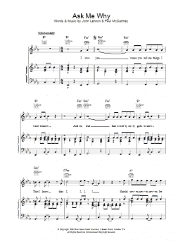 page one of Ask Me Why (Piano, Vocal & Guitar Chords)