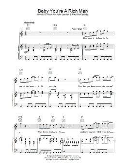 page one of Baby You're A Rich Man (Piano, Vocal & Guitar Chords)