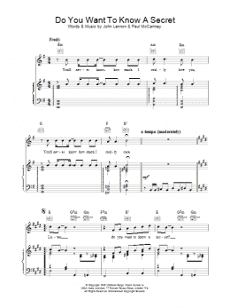page one of Do You Want To Know A Secret (Piano, Vocal & Guitar Chords)