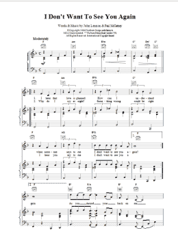 page one of I Don't Want To See You Again (Piano, Vocal & Guitar Chords)