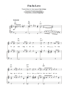 page one of I'm In Love (Piano, Vocal & Guitar Chords)