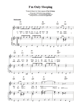 page one of I'm Only Sleeping (Piano, Vocal & Guitar Chords)