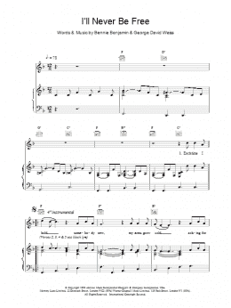 page one of I'll Never Be Free (Piano, Vocal & Guitar Chords)