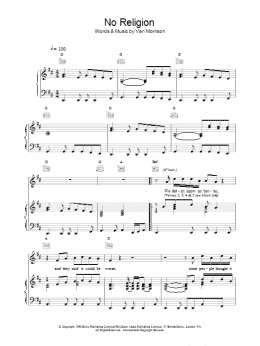 page one of No Religion (Piano, Vocal & Guitar Chords)