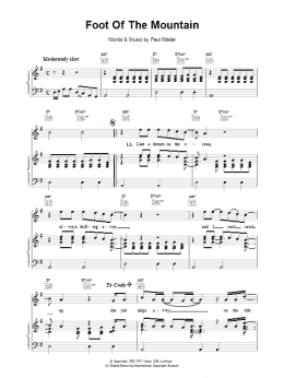 page one of Foot of the Mountain (Piano, Vocal & Guitar Chords)