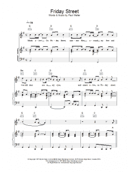page one of Friday Street (Piano, Vocal & Guitar Chords)