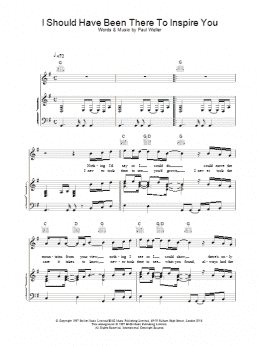 page one of I Should Have Been There To Inspire You (Piano, Vocal & Guitar Chords)