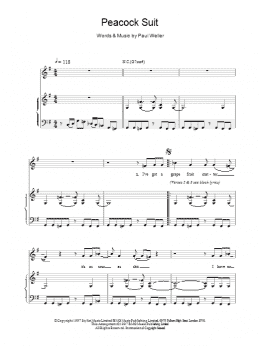 page one of Peacock Suit (Piano, Vocal & Guitar Chords)