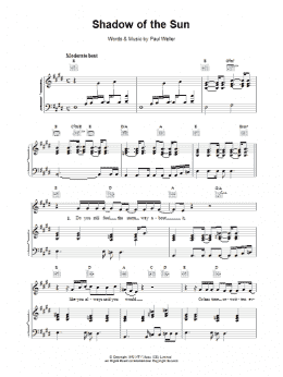 page one of Shadow Of The Sun (Piano, Vocal & Guitar Chords)