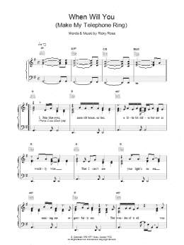 page one of When Will You (Make My Telephone Ring) (Piano, Vocal & Guitar Chords)