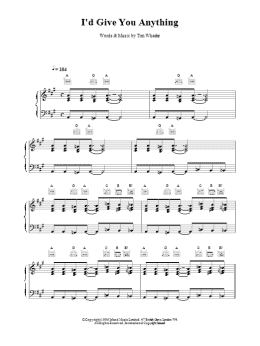 page one of I'd Give You Anything (Piano, Vocal & Guitar Chords)