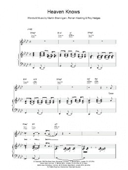 page one of Heaven Knows (Piano, Vocal & Guitar Chords)