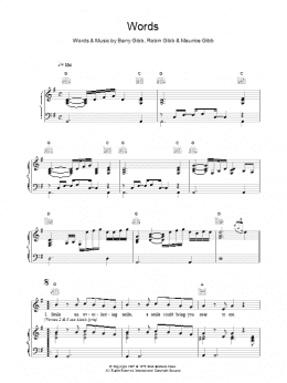 page one of Words (Piano, Vocal & Guitar Chords)