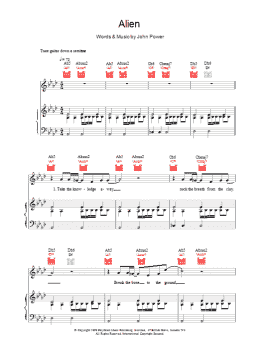 page one of Alien (Piano, Vocal & Guitar Chords)