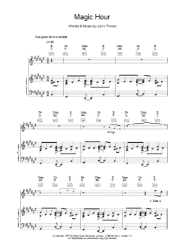 page one of Magic Hour (Piano, Vocal & Guitar Chords)